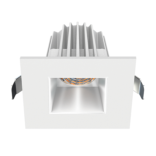 Lotus JXL-COB02-S09W-5CCT-WH-2SR-SM-AZ, 2" Square White Recessed Economy LED, 120VAC, 9W, 5CCT, 550-630 Lumens, Alzak, 36° Beam Angle