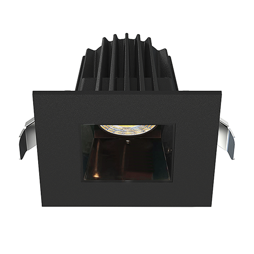 Lotus JXL-COB02-S09W-5CCT-BK-2SR-SM-BC, 2" Square Black Recessed Economy LED, 120VAC, 9W, 5CCT, 470-570 Lumens, Black Chrome, 36° Beam Angle