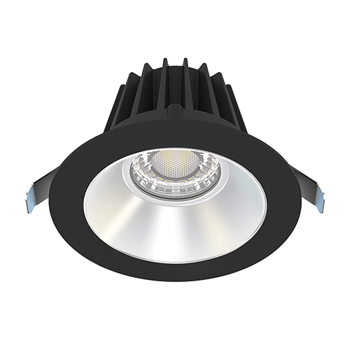 Lotus JXL-COB04-R15W-5CCT-BK-4RR-SM-AZ, 4" Round Recessed Economy LED 15W, 120VAC, 5CCT, 1170-1380 Lumens, Black Reflector, Alzak Trim, Dimmable, 36° Beam Angle