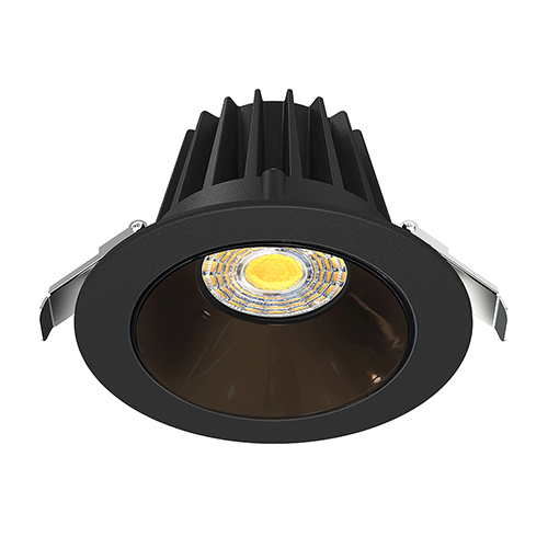 Lotus JXL-COB04-R15W-5CCT-BK-4RR-SM-BC, 4" Round Recessed Economy LED 15W, 120VAC, 5CCT, 1170-1380 Lumens, Black Reflector, Black Chrome Trim, Dimmable, 36° Beam Angle