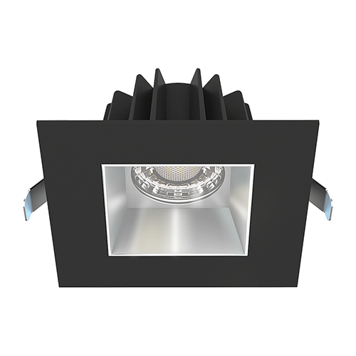 Lotus JXL-COB04-S15W-5CCT-BK-4SR-SM-AZ, 4" Square Recessed Economy LED 15W, 120VAC, 5CCT, 1130-1350 Lumens, Black Reflector, Alzak Trim, Dimmable, 36° Beam Angle