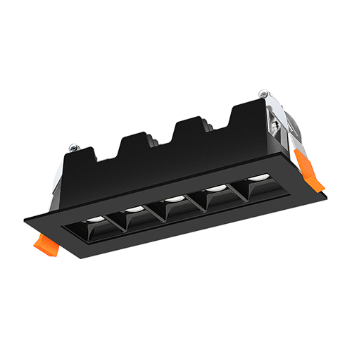 Lotus JXL-TXH05-T11W-5CCT-BK-30°, 5 LED Linear Recessed 11W, 120VAC, 5CCT, 520-660 Lumens, Black Trim, 30° Beam Angle, CRI 80