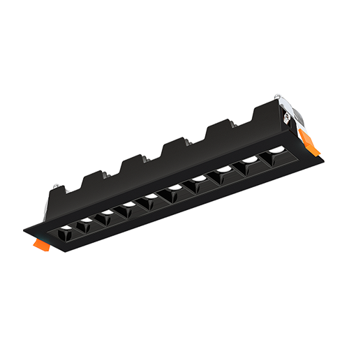 Lotus JXL-TXH10-T18W-5CCT-BK-30°, 10 LED Linear Recessed 18W, 120VAC, 5CCT, 930-1230 Lumens, Black Trim, 30° Beam Angle, CRI 80