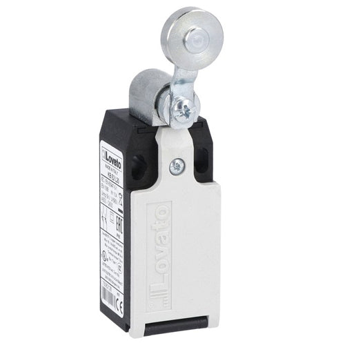 Lovato KBE2L03N, Limit Switch, K Series, One Bottom Cable Entry, Metal Roller Lever Plunger, Dimensions to EN/BS 50047, Plastic Body, Contacts 3NC Slow Action, 1/2'' NPT