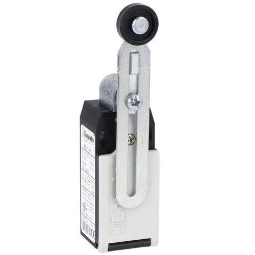 Lovato KBF1S11N, Limit Switch, K Series, One Bottom Cable Entry, Plastic Adjustable Roller Lever, Dimensions to EN/BS 50047, Plastic Body, Contacts 1NO+1NC Snap Action, 1/2'' NPT