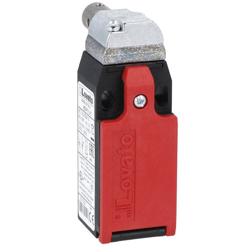 Lovato KBP1L21N, Safety Limit Switch, K Series, One Bottom Cable Entry, Hinge Operating, Dimensions to EN/BS 50047, Plastic Body, Contacts 2NO+1NC Slow Action, Short Cylinder Shaft, 1/2'' NPT
