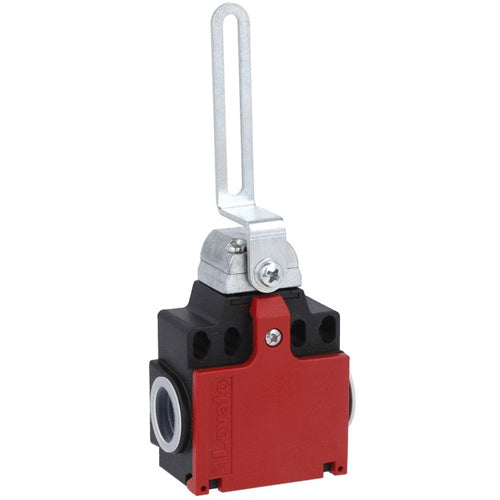 Lovato KCQ1L11N, Safety Limit Switch, K Series, Two Side Cable Entries, Slotted Lever, Dimensions Compatible to EN/BS 50047, Plastic Body, Contacts 1NO+1NC Slow Action, 1/2'' NPT