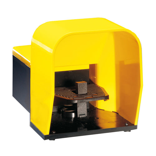 Lovato KG220S11, Foot Switch with Pedal Actuator Block, K Series, One Pedal, Plastic Body, With Cover, Contacts 1NO+1NC Snap Action