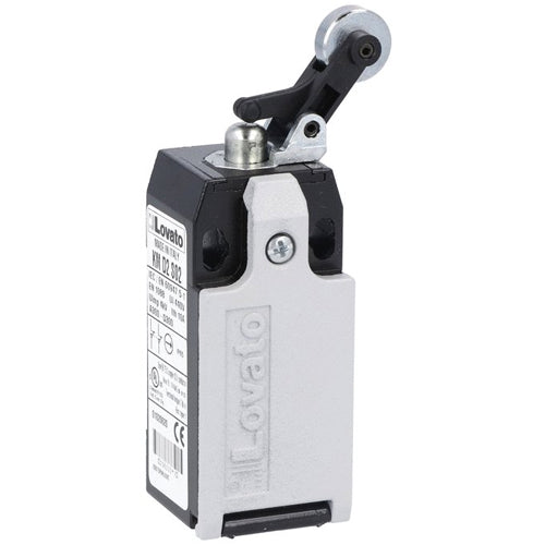 Lovato KMD2S11N, Limit Switch, K Series, One Bottom Cable Entry, Metal Roller Side Push Lever, Dimensions to EN/BS 50047, Metal Body, Contacts 1NO+1NC Snap Action, 1/2'' NPT