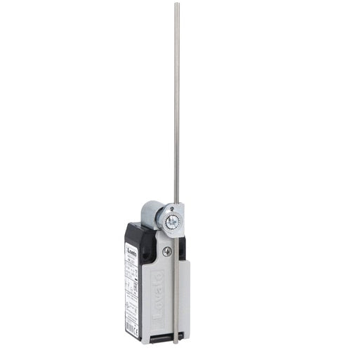 Lovato KML2S02N, Limit Switch, K Series, One Bottom Cable Entry, Steel Adjustable Rod Lever, Dimensions to EN/BS 50047, Metal Body, Contacts 2NC Snap Action, 1/2'' NPT