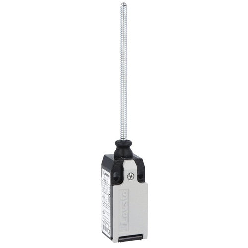 Lovato KMM1S11N, Limit Switch, K Series, One Bottom Cable Entry, Wobble Stick, Omnidirectional, Dimensions to EN/BS 50047, Metal Body, Contacts 1NO+1NC Snap Action, Flexible Rod, 1/2'' NPT