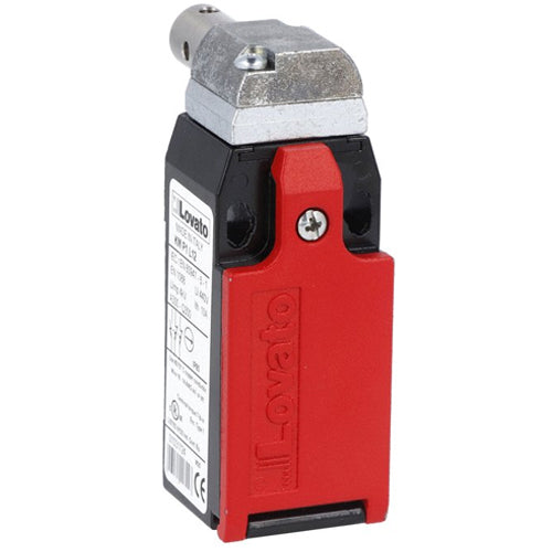 Lovato KMP1L21N, Safety Limit Switch, K Series, One Bottom Cable Entry, Hinge Operating, Dimensions to EN/BS 50047, Metal Body, Contacts 2NO+1NC Slow Action, Short Cylinder Shaft, 1/2'' NPT