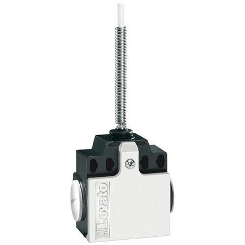 Lovato KNM2S11N, Limit Switch, K Series, Two Side Cable Entries, Wobble Stick, Omnidirectional, Dimensions Compatible to EN/BS 50047, Metal Body, Contacts 1NO+1NC Snap Action, Semirigid Rod, 1/2'' NPT