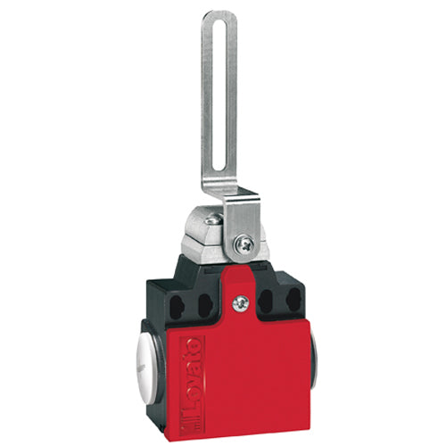 Lovato KNQ1L11N, Safety Limit Switch, K Series, Two Side Cable Entries, Slotted Lever, Dimensions Compatible to EN/BS 50047, Metal Body, Contacts 1NO+1NC Slow Action, 1/2'' NPT