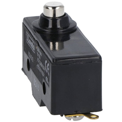 Lovato KSA3S, Plastic Micro Switch, K Series, Top Push Rod, Metal and Low Rod Plunger, 1NO/NC Contact, Solder Terminals