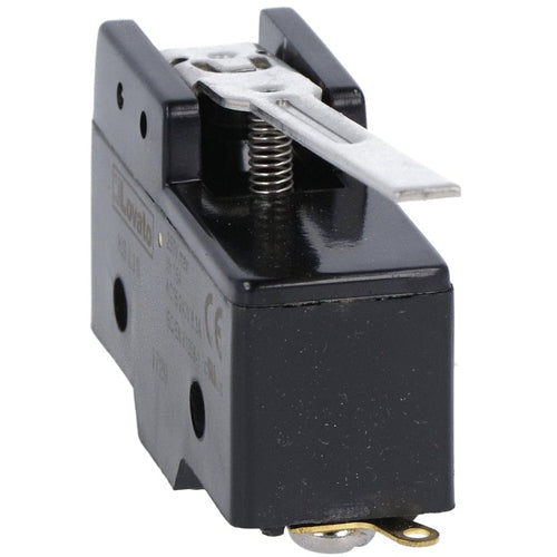 Lovato KSL1S, Plastic Micro Switch, K Series, Metal Lever, 63mm/2.48in Long Flat Lever, 1NO/NC Contact, Solder Terminals