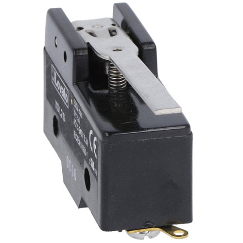 Lovato KSL2S, Plastic Micro Switch, K Series, Metal Lever, 54mm/2.13in Long Flat Lever, 1NO/NC Contact, Solder Terminals