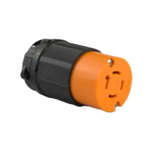 Techspan L14-20C, Twisting Lock Female Connector, 20A 125/250V, 3-Pole 4-Wire Grounding, 1-Phase, Orange Polycarbonate