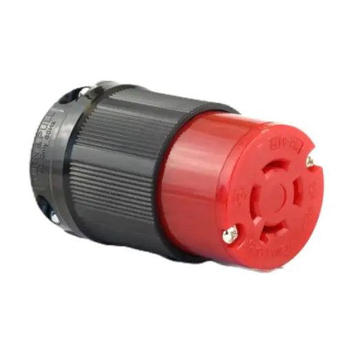 Techspan L16-20C, Twisting Lock Female Connector, 20A 480V, 3 Phase, 3-Pole 4-Wire Grounding, Red Nylon