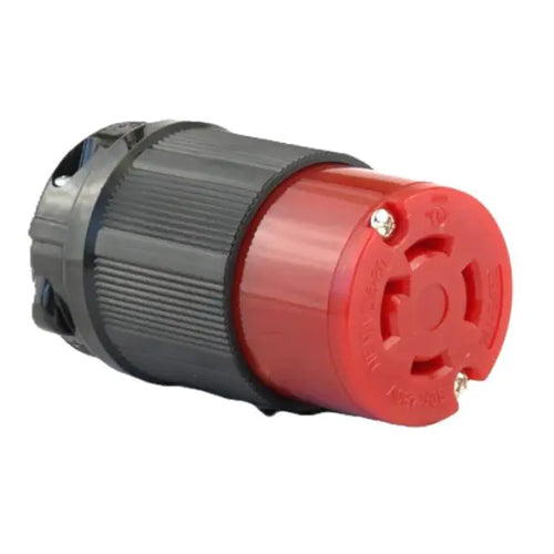 Techspan L16-30C, Twisting Lock Female Connector, 30A 480V, 3 Phase, 3-Pole 4-Wire Grounding, Red Nylon