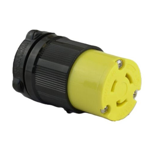 Techspan L5-20C, Twisting Lock Female Connector, 20A 125V, 2-Pole 3-Wire Grounding, 1-Phase, Yellow Polycarbonate