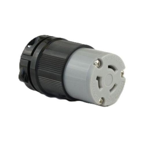 Techspan L7-20C, Twisting Lock Female Connector, 20A 277V, 2-Pole 3-Wire Grounding, 1-Phase, Grey Nylon