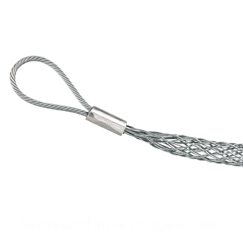 Leviton L8542-100, Single Weave Pulling Grip, Flexible Eye, Medium Duty, Short, Closed Mesh, Galvanized Steel, 0.50''-0.75'' Cable Diameter Range, Breakload is 2240 LBS