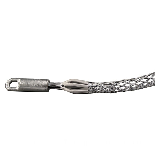 Leviton L8605-100, Double Weave Pulling Grip, Rotating Eye, Medium Duty, Closed Mesh, Standard Length, Galvanized Steel, 1.50''-2.00'' Cable Diameter Range, Breakload is 16400 LBS
