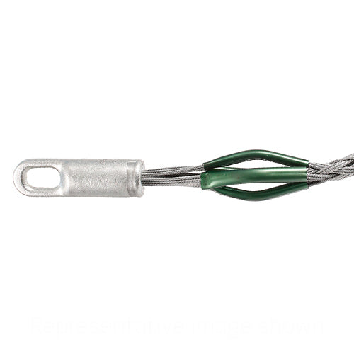 Leviton L8621-100, Multi Weave Pulling Grip, Rotating Eye, Heavy Duty, Closed Mesh, Standard Length, Galvanized Steel, 0.25''-0.50'' Cable Diameter Range, Breakload is 7000 LBS, Dark Green