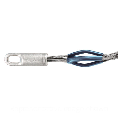 Leviton L8623-100, Multi Weave Pulling Grip, Rotating Eye, Heavy Duty, Closed Mesh, Standard Length, Galvanized Steel, 0.75''-1.00'' Cable Diameter Range, Breakload is 14100 LBS, Light Blue