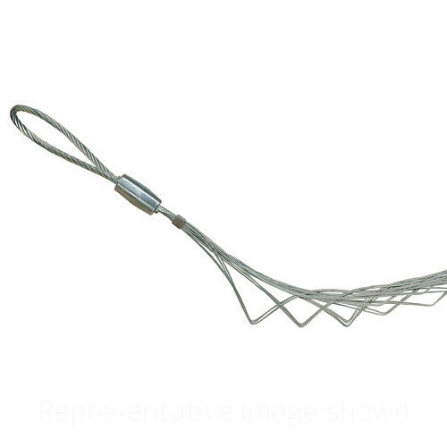 Leviton L8671-100, Single Weave Slack Pulling Grip, Offset Eye, Heavy Duty, Closed Mesh, Standard Length, Galvanized Steel, 0.75''-1.00'' Cable Diameter Range, Breakload is 5600 LBS