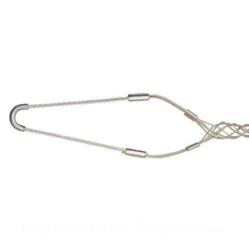 Leviton L8814-100, Fiber Optic Support Grip, Single Eye, Single Weave, Galvanized Steel, Closed Mesh, 0.70''-0.85'' Cable Diameter Range, Breakload is 1500 LBS