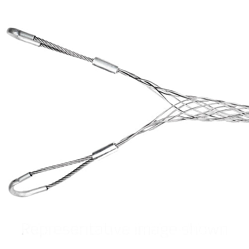 Leviton L9521-100, Standard Closed Mesh Support Grip, Double ''U'' Eye, Single Weave, Stainless Steel, 1.50''-1.75'' Cable Diameter Range, Breakload is 2010 LBS