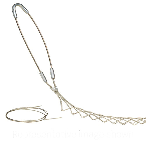 Leviton L9574-100, Standard Split Lace Support Grip, Single Eye, Single Weave, Stainless Steel, 1.00''-1.25'' Cable Diameter Range, Breakload is 1610 LBS