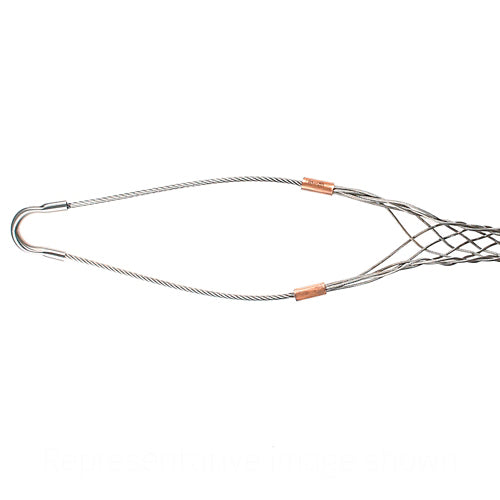 Leviton L9723-100, Heavy Duty Split Lace Support Grip, Single Eye, Single Weave, Stainless Steel, 1.00''-1.25'' Cable Diameter Range, Breakload is 2670 LBS