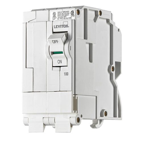 Leviton LB200, 100A 2-Pole Standard Branch Circuit Breaker with Hydraulic Magnetic Trip Technology, 120/208 and 120/240 VAC, 10kA Short-Circuit Rating