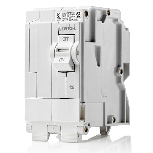 Leviton LB212, 125A 2-Pole Standard Branch Circuit Breaker with Hydraulic Magnetic Trip Technology, 120/208 and 120/240 VAC, 10kA Short-Circuit Rating