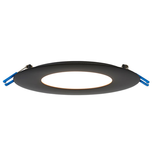 Lotus LB4R/30K/BK, 4" LED Round Economy Super Thin Black Recessed, 11W, 120VAC, 3000K Warm White, 700 Lumens, Dimmable