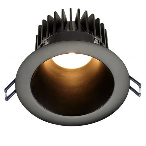 Lotus LD4R-27K-4R-BR-BT, 4" LED Black Trim Round Deep Regressed, 15W, 120VAC, 2700K Warm White, 1100 Lumens, Black Reflector, Dimmable