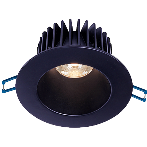 Lotus LD4R-5CCT-HO-4R-CPL-BK, 4" Round Deep Regressed Corrosion Resistant LED High Output 18W, 120VAC, 5CCT, 1320-1600 Lumens, Black Trim, Dimmable, 30° Beam Angle