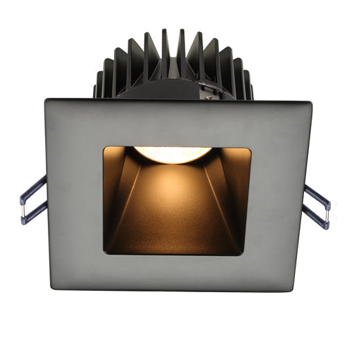 Lotus LD4S-3018K-HO-4S-BR-BT, 4" LED High Output Black Trim Square Deep Regressed, 18W, 120VAC, Dim To Warm 3000-1800K, 1250 Lumens, Black Reflector, Dimmable