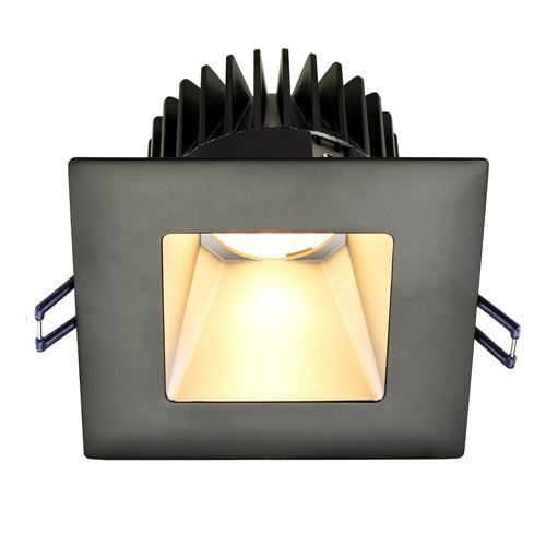 Lotus LD4S-50K-4S-SR-BT, 4" LED Black Trim Square Deep Regressed, 15W, 120VAC, 5000K Natural White, 1400 Lumens, Silver Reflector, Dimmable