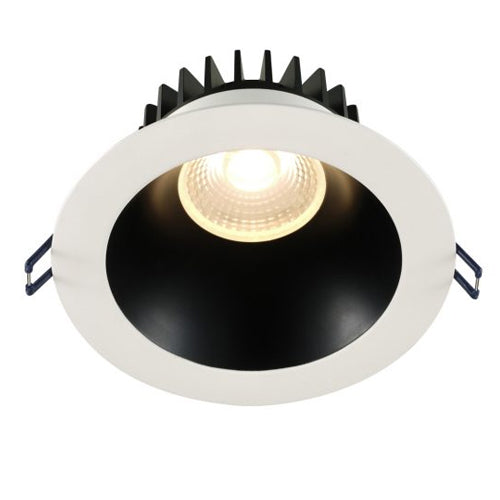 Lotus LD6R-50K-HO-BR-WT, 6" LED Round High Output Open Plenum Deep White Trim Regressed, 30W, 120VAC, 5000K Natural White, 3000 Lumens, Black Reflector, Dimmable