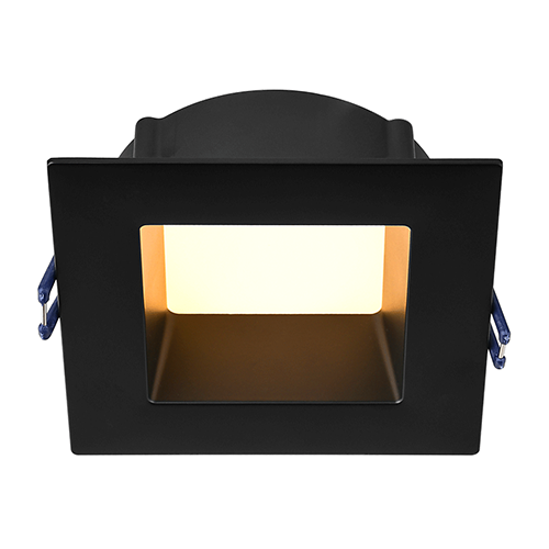 Lotus LE4SR-5CCT-BK, 4" Square Deep Regressed Eco LED 11W, 120VAC, 5CCT, 423-446 Lumens, Black Trim, 0-10V Dimming