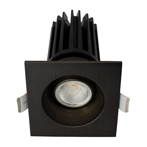 Lotus LED-2-S11W-DTW-ORB-EY-SQ, 2" Square Gimbal Oil Rubbed Bronze LED, 120VAC, 11W, Dim to Warm 3000-1800K, 900 Lumens, 38° Beam Angle