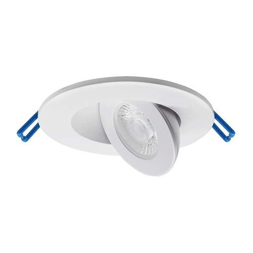 Lotus LED-2-S5W-3018KWH-FG, 2" Round Floating Gimbal White Recessed LED, 120VAC, 5W, Dim to Warm 3000-1800K, 400 Lumens, CRI 90+