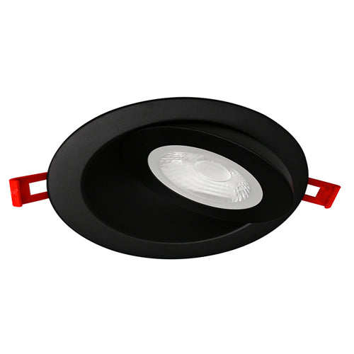 Lotus LED-4-S9W-5CCT-FG-BK, 4" LED Round Floating Gimbal Black Recessed, 9W, 120VAC, 5CCT, 740-855 Lumens, Dimmable, 38° Beam Angle