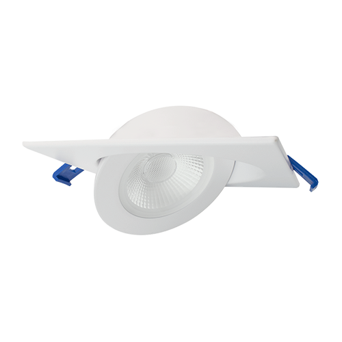 Lotus LED-4-S9W-5CCT-FG-SQ-WH, 4" LED Square Floating Gimbal White Recessed, 9W, 120VAC, 5CCT, 740-855 Lumens, Dimmable, 38° Beam Angle