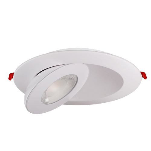 Lotus LED-6-S15W-3K-FG-WH, 6" LED Round Floating Gimbal White Recessed, 15W, 3000K Warm White, 1520 Lumens