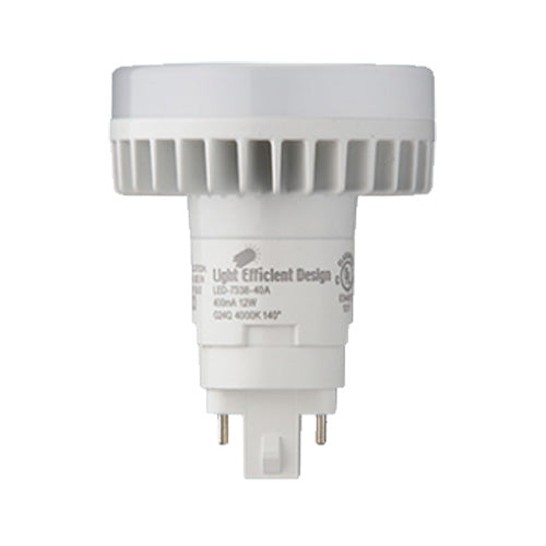 LED-7338-27A, 12W Type A 4-PIN PL Lamps, 120-277V, G/GX24q Base, 2700K Warm White, 1100 Lumens, Replaces Up To 26W 4 Pin CFL